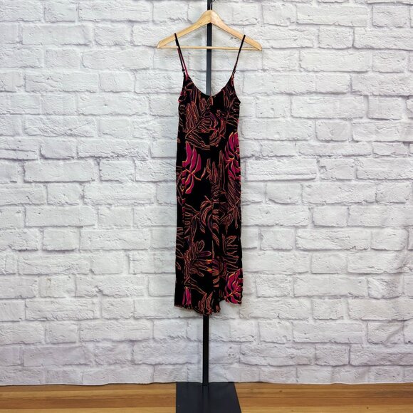 Ava Sky Black Tropical Print Cropped Jumpsuit - Picture 1 of 5